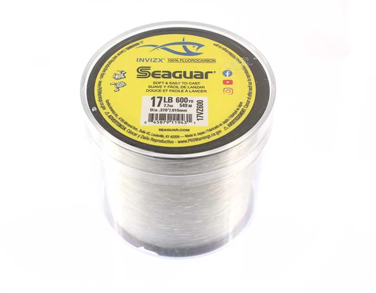 Seaguar InvizX Fluorocarbon Line 600yds 1 Seaguar InvizX Fluorocarbon Line 600yds